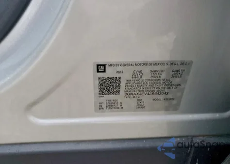 2018 Chevrolet Equinox Lt из США, поврежденный, VIN 3GNAXJEV4JS643043